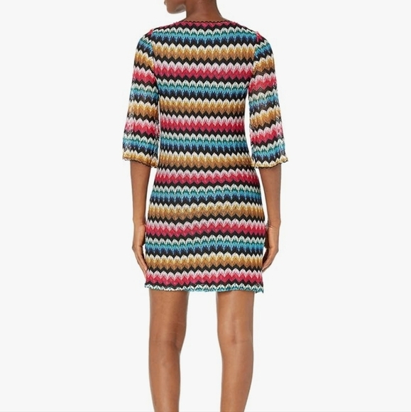 Trina Turk Colorful Chevron Knit Dress size 8 - Picture 5 of 10